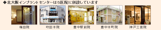 北大阪インプラントセンターは5医院に併設しています