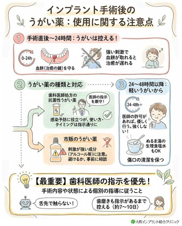 うがい薬の使用に関する注意点