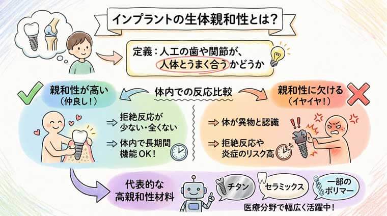 生体親和性とは？の図解