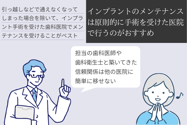 インプラントのメンテナンスは手術を受けた医院で行うのがおすすめ