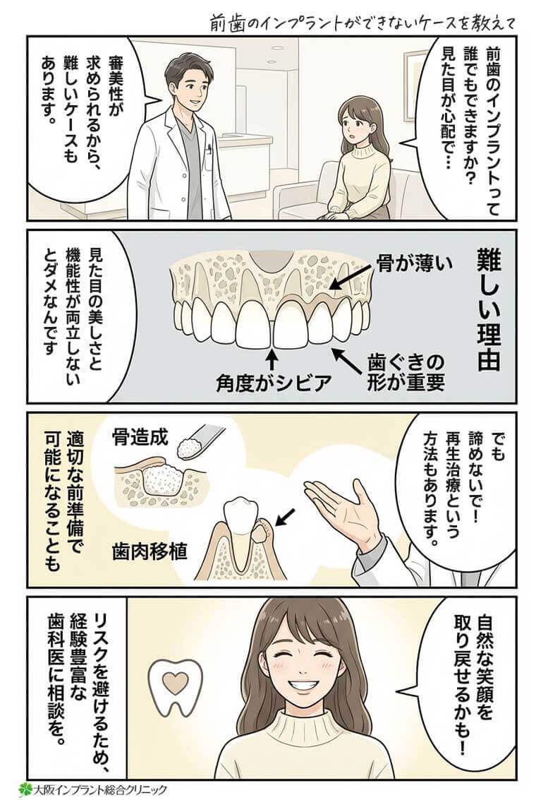 【マンガ】前歯のインプラントができないケースを教えて