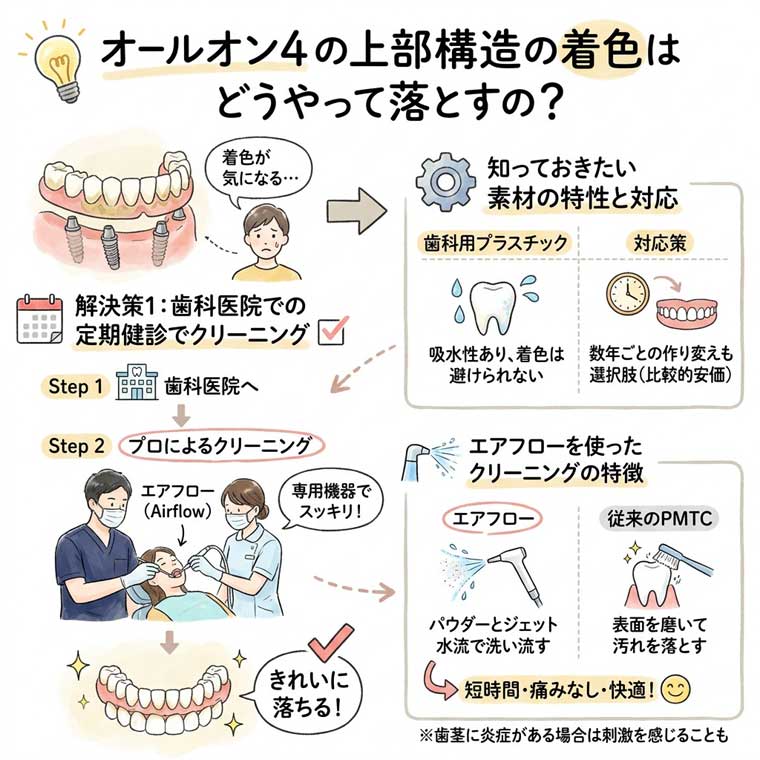 オールオン4の上部構造の着色はどうやって落とすの？の図解