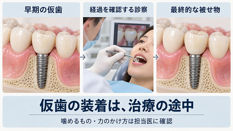 インプラントの仮歯