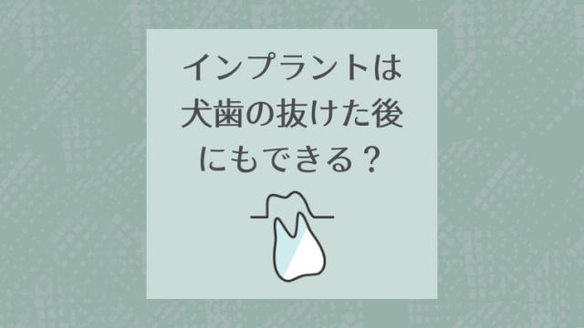 インプラントは犬歯の抜けた後にもできる？