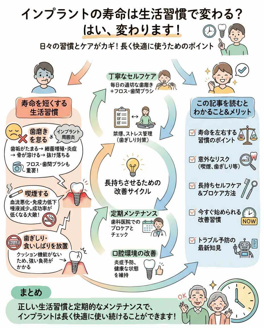 インプラントの寿命は生活習慣で変わる？