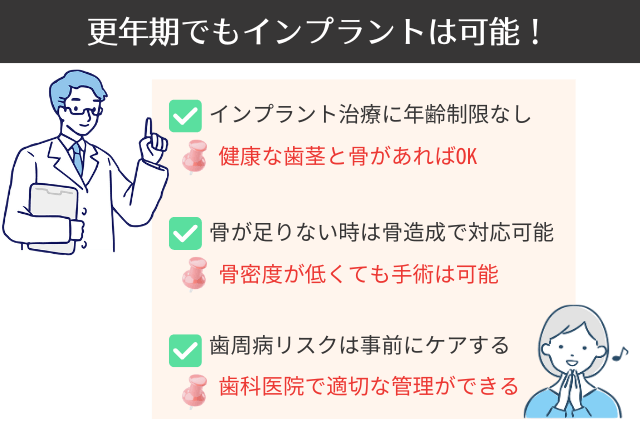 更年期でもインプラント治療は可能