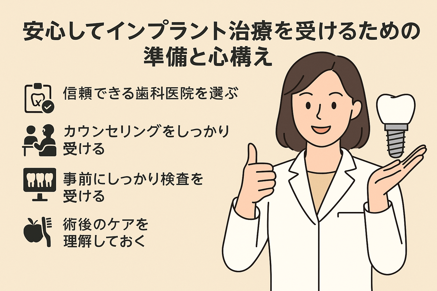安心してインプラントを受ける
