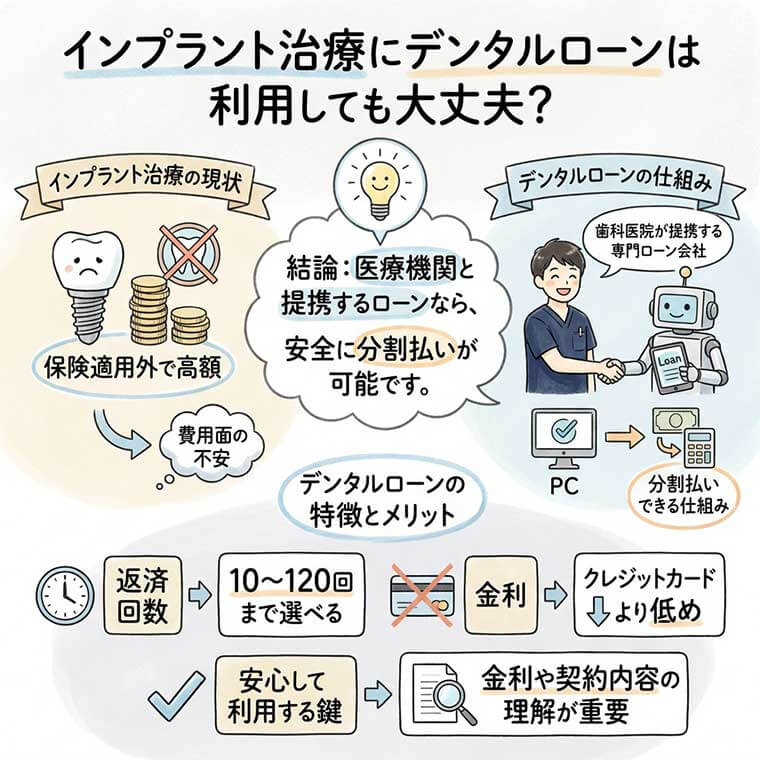 インプラント治療にデンタルローンを利用しても大丈夫？の図解
