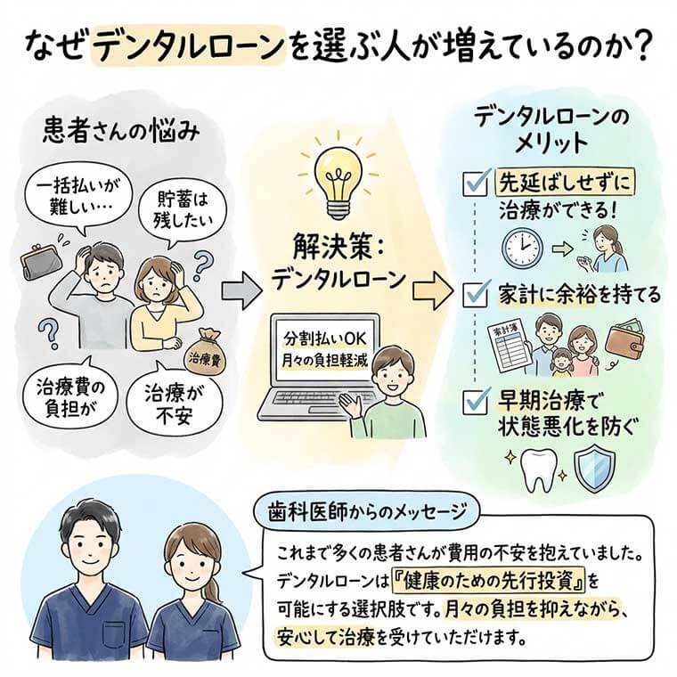 なぜデンタルローンを選ぶ人が増えているのか？の図解