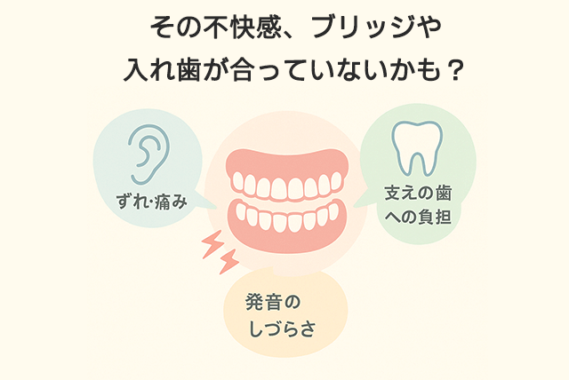 ブリッジや入れ歯が合っていないかも?