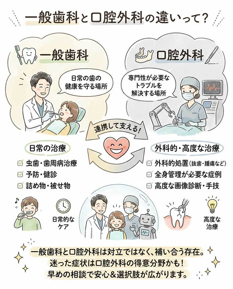 一般歯科と口腔外科の違い