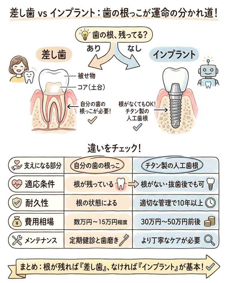 差し歯とインプラント