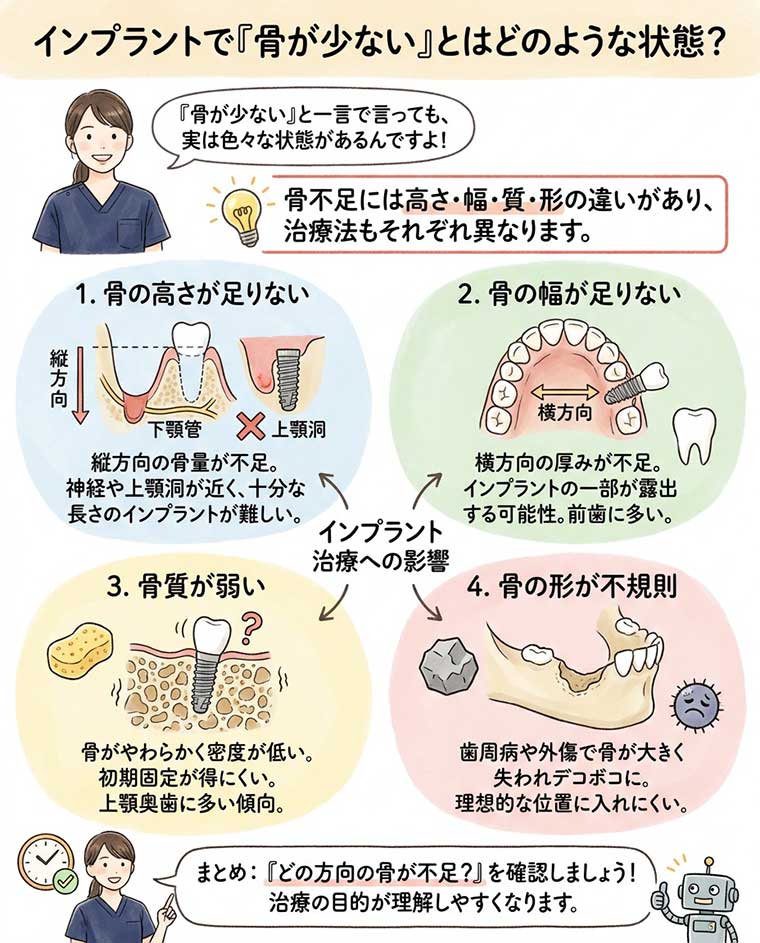 「骨が少ない」とはどのような状態？の図解