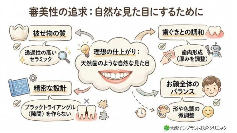 審美性の追求：自然な見た目にするためにの図解